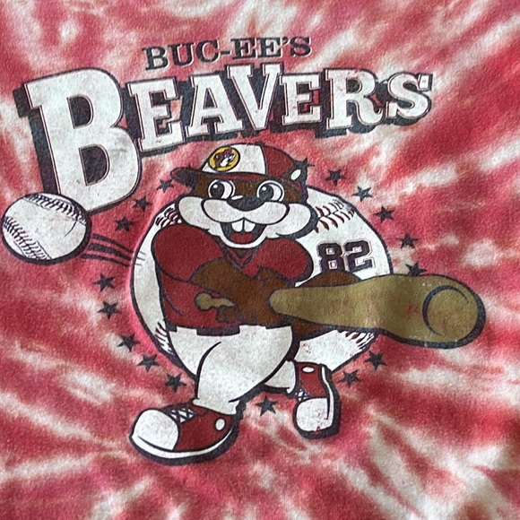 Buc-ees Beavers red tie dye tee shirt. Youth Large. Good condition. - Picture 2 of 6